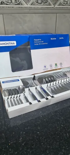 Conjunto de Talheres 24 Peças em Aço Inox - Búzios Tramontina