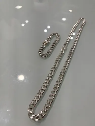 KIT PULSEIRA + CORRENTE PRATEADA GROSSA