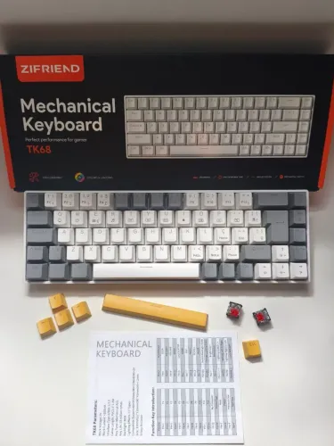 Teclado Mecânico 65% ABNT2 Switch Red Zifriend TK68