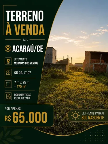 Loteamento Mãe rainha Acaraú-Ce / Lote 7 x25