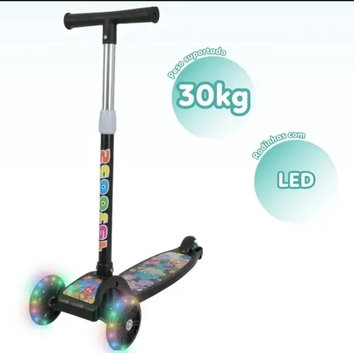 Patinete infantil dobrável estampado menino ou menina, até 30 kilos , novo!
