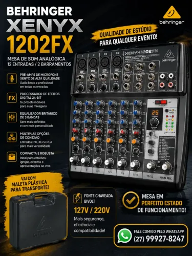 MESA DE SOM BEHRINGER XENYX 1202FX
