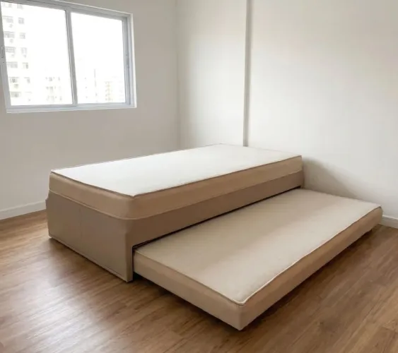 Cama solteiro conjugada+cama auxiliar.Entrego 