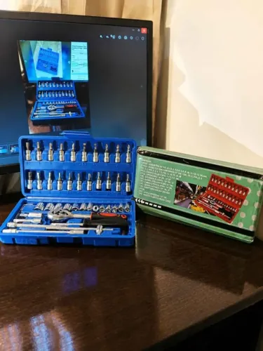 Kit De Ferramentas 46 Peças Com Catraca!