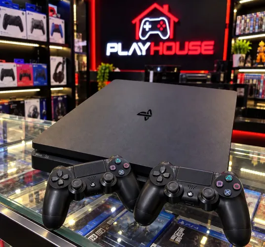 PS4 Slim com 2 controles na firmware 13.52