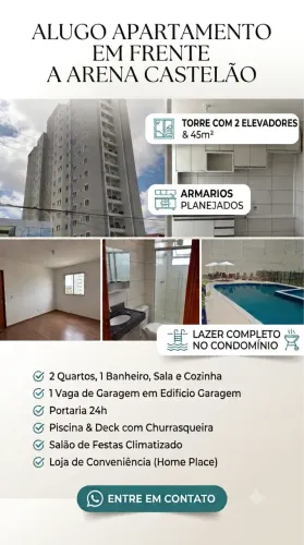 Aluguel Apartamento frente arena castelão.