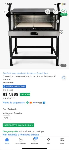 Vendo forno de pizza
