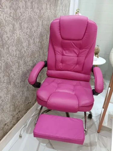 Cadeira Profissional Rosa Super Confortável com Apoio para os Pés - Impecável ?