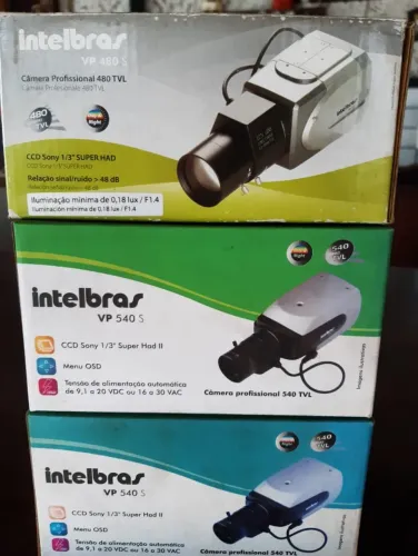 3 Câmeras CFTV Intelbras Vp540s / 480tvl SEM LENTE