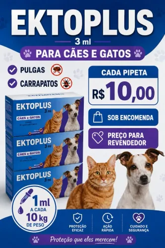 EKTOPLUS - CONTRA PULGAS E CARRAPATO
