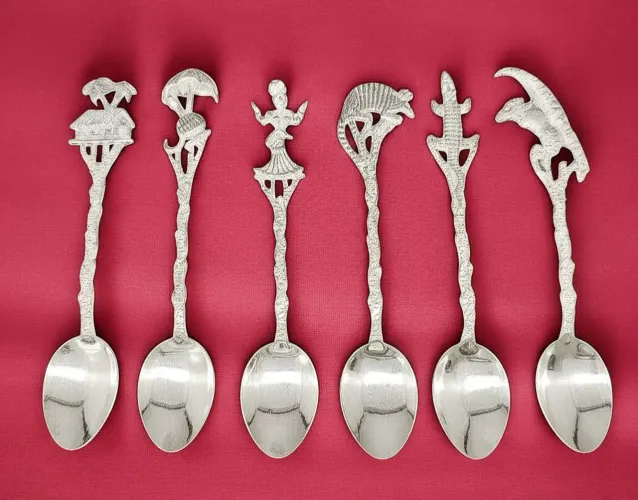 Raro Conjunto Colheres PRATA 900 Colher Antiguidade colecionável coleção raridade souvenir