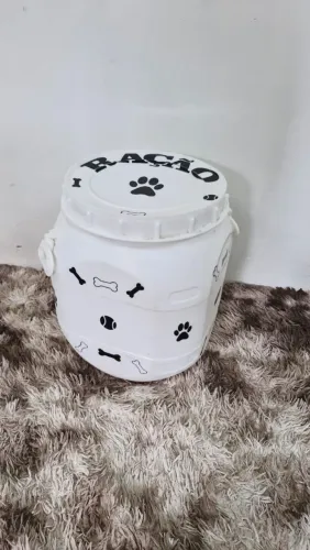 Pote de ração pra armazenar ração de pet personalizado 