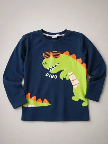 Camiseta Infantil Dino Style Manga Longa tam 6 - novo