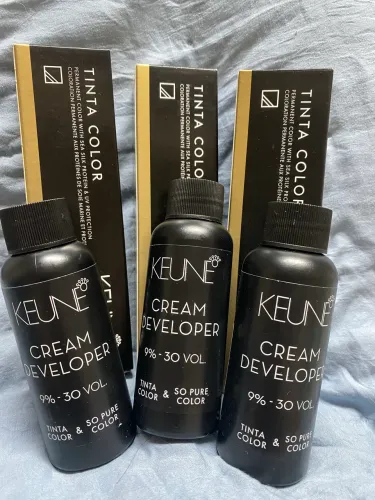 Kit 3 tinturas keune 8.34 + 3 ox de 30 volumes