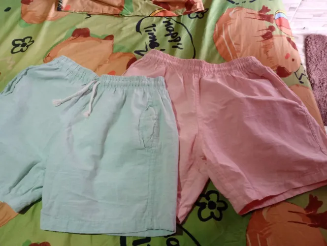Shorts de linho moderno mais curto