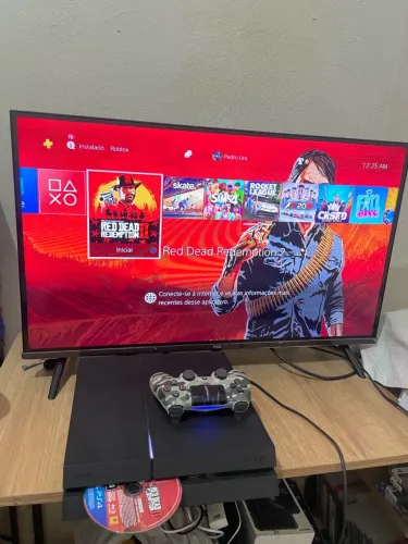 Ps4 500GB 1 controle e vários jogos incluindo Red Dead 2 PlayStation 4