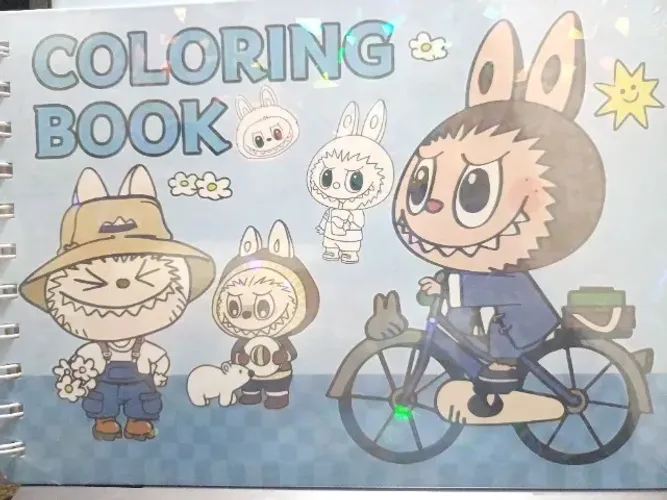 Livro para desenhar L.A.B.U.B.U  + kit 48 canetinhas coloridas 