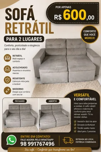 Só retrátil 02 lugares só o filé
