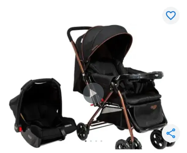 Carrinho de Bebê Alça Reversível com Bebê Conforto Cosco Kids Travel System TS DUO Reverse