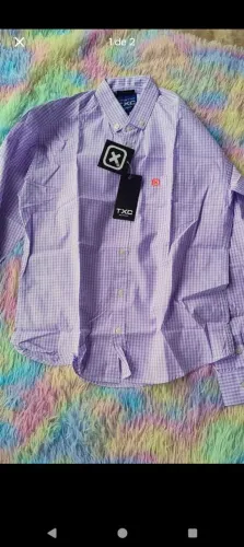 Camisa masculina country manga longa 