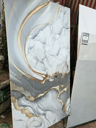 Piso Revestimento Organic Black 60 x 1,16 Polido e Retificado