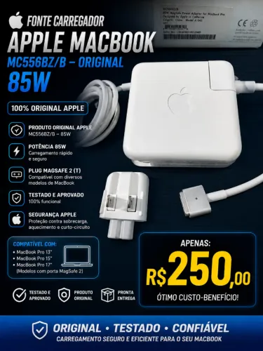 Fonte carregador Apple macbook MC556BZ/B original 85w
