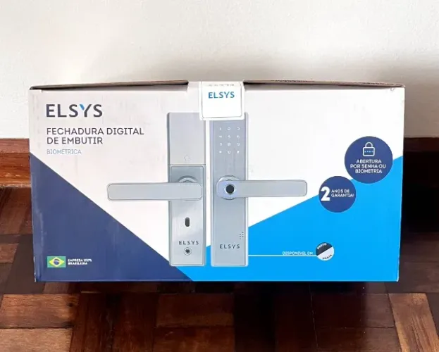 Fechadura Digital de Embutir - Elsys ESF-DE2000B - Prata - Abertura via Biometria e Senha