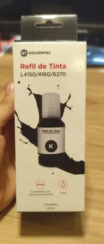Refil de Tinta Goldentec Preto 140ml (Compatível Epson EcoTank) - Novo
