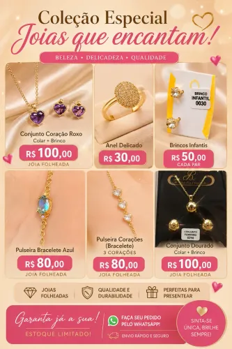 Joias folheadas! Opções disponíveis! Joias infantis e para adultos!