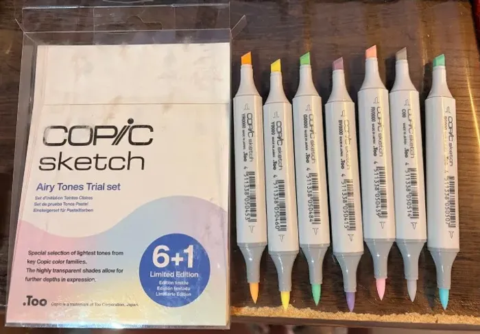 COPIC SKETCH AIRY TONES TRIAL SET 6+1 - 7 CANETAS