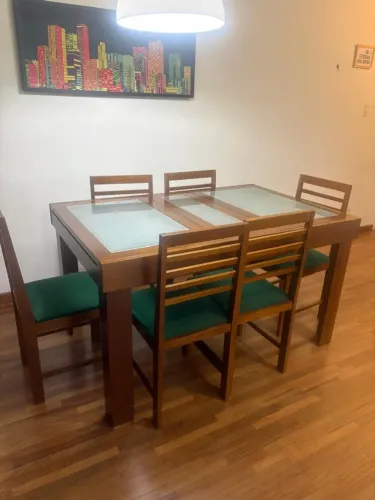 MESA DE JANTAR MADEIRA MACIÇA EXTENSÍVEL