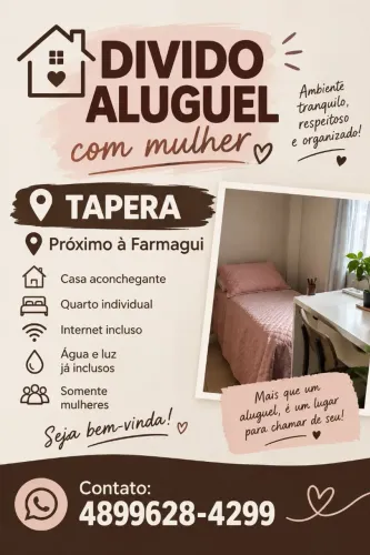 Divido casa com mulher