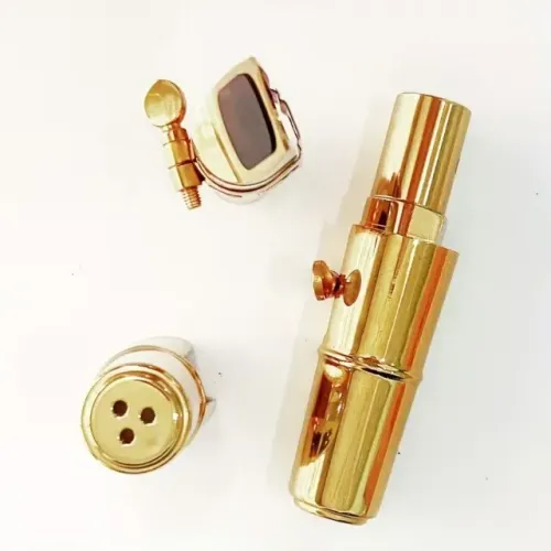 Boquilha de Metal Profissional para Saxofone Tenor Dourado