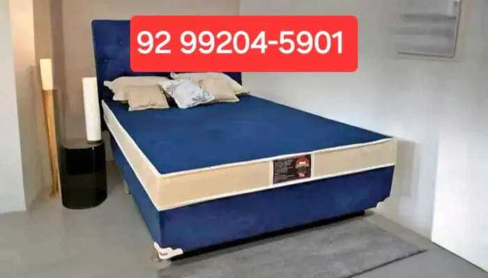 CAMA DE CASAL ROSA SEMI ORTOPÉDICA,,,,NOVA