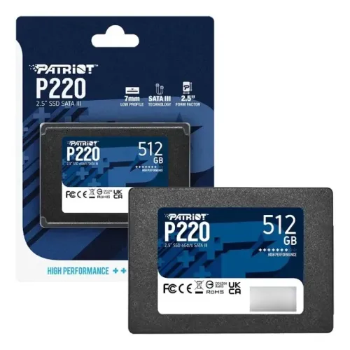 Ssd 512gb Patriot P220 Sata 6gb/s Leitura 550mbs Novo Loja Coimbra Computadores