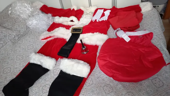 Fantasia veludo completa papai noel