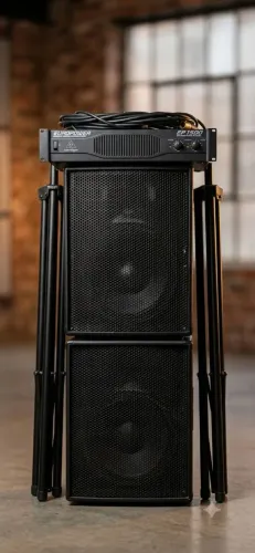 Kit PA completo. Caixas 700w, amplificador Behringer europower 1500