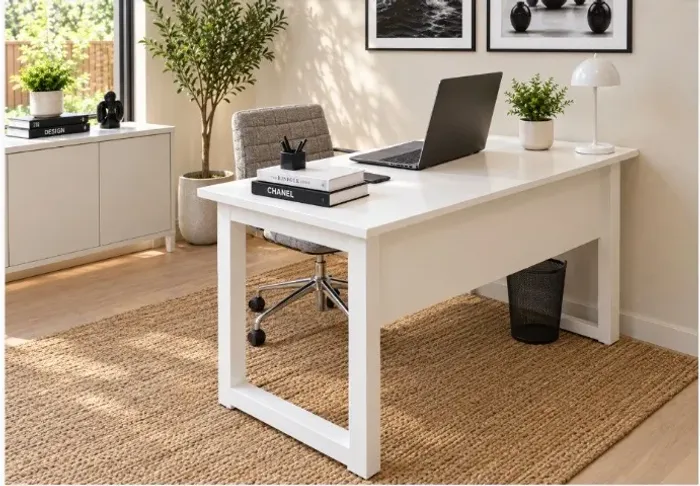 Mesa de Escritório Delluxe. Em Madeira Maciça: L100cm x P50cm x A74cm
