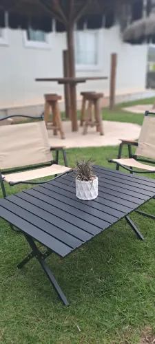 Mesa Dobrável Portátil para Camping, Praia e Churrasco