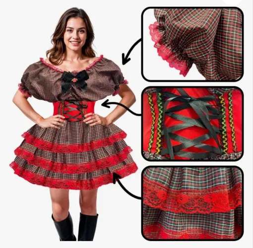 Vestido festa junina luxo 