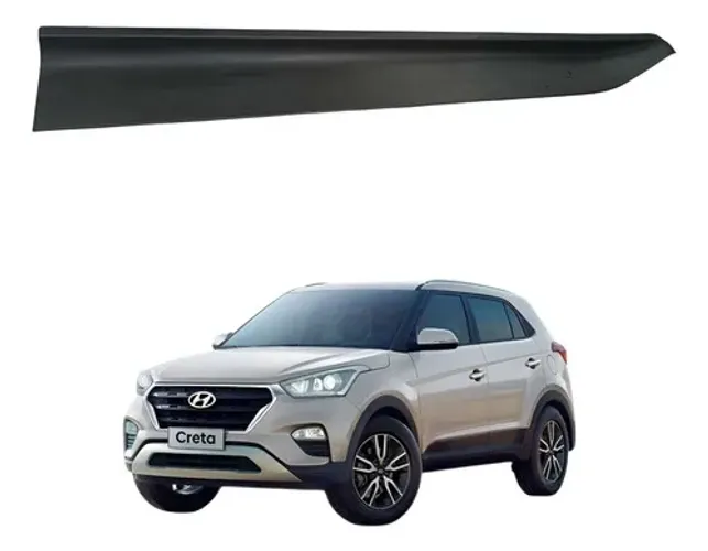 Friso Porta Dianteira Esquerda Hyundai Creta 2018 A 2022 Preto