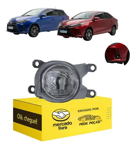 Farol Milha Toyota Yaris Hatch Sedan Xls 2023 A 2025 Led Le Cristal