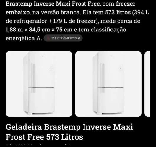 Refrigerador Brastemp Ative Smart Bar Inverse 1 ano de garantia