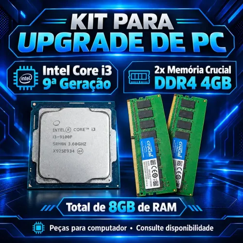 Kit i3 9100f 3.60Ghz Ddr4 2x4 8G