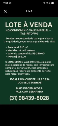 Terreno TOP no VALE IMPERIAL
