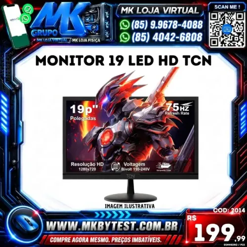 Monitor 19 LED HD TCN Oneview 75Hz HDMIVGA com Base Redonda