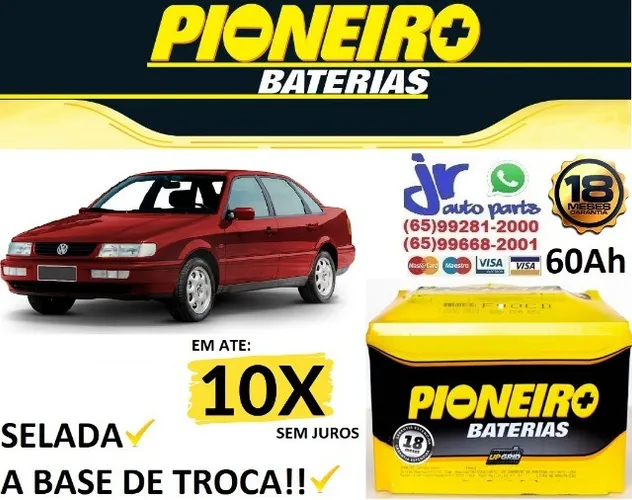 Bateria Pioneiro 60Ah Passat Alemao 12v 