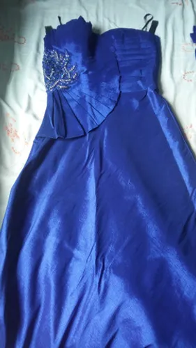 Vestido Formatura Madrinha Festa Debutantes Bordado a mão Azul