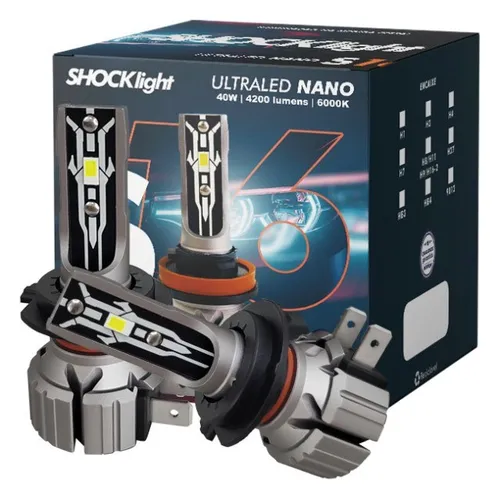 Kit Lâmpada Ultra Led H7 Shocklight S16 Nano 6000k 8.400 lumens