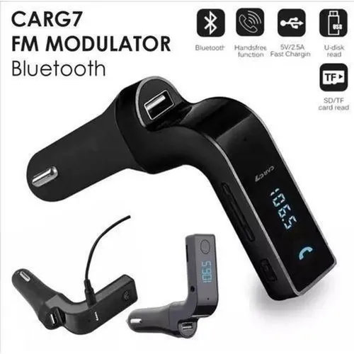 Transmissor FM Carg7 Bluetooth Carregador Veicular G7 USB